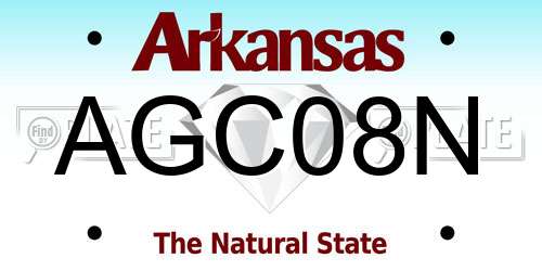 AGC08N Arkansas License Plate