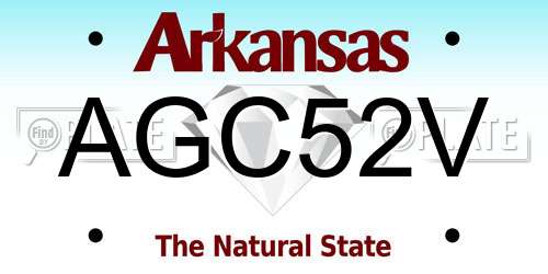 AGC52V Arkansas License Plate