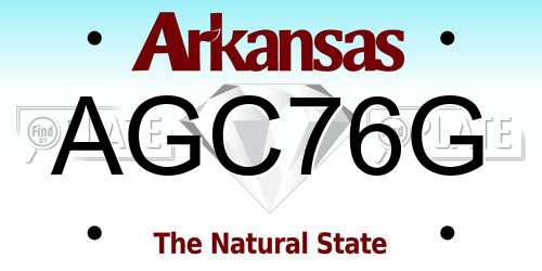 AGC76G Arkansas License Plate