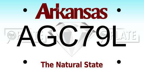 AGC79L Arkansas License Plate