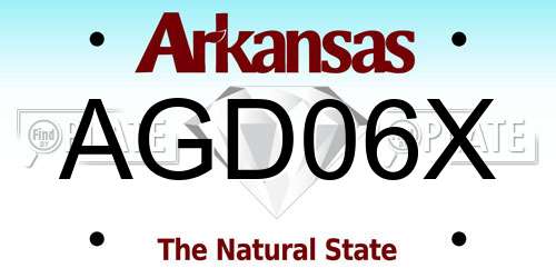AGD06X Arkansas License Plate
