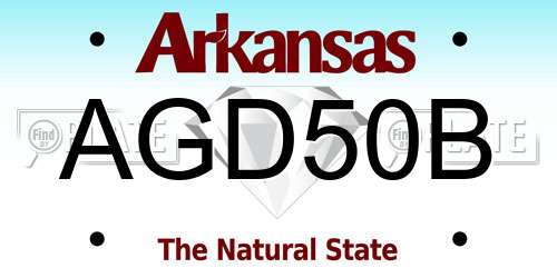 AGD50B Arkansas License Plate