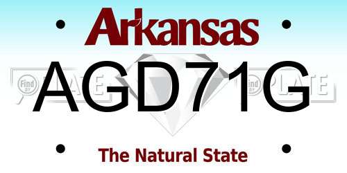 AGD71G Arkansas License Plate