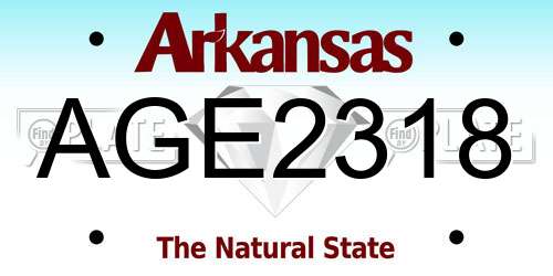 AGE2318 Arkansas License Plate