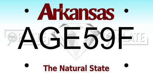 AGE59F Arkansas License Plate