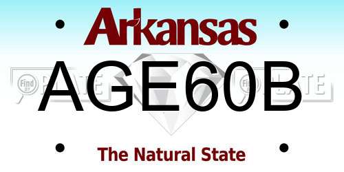 AGE60B Arkansas License Plate
