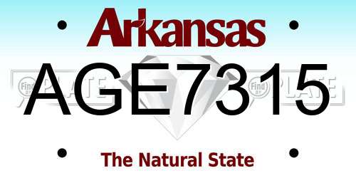 AGE7315 Arkansas License Plate
