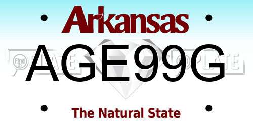 AGE99G Arkansas License Plate