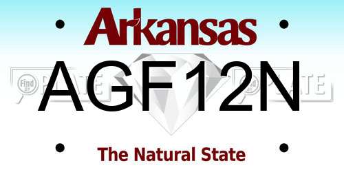 AGF12N Arkansas License Plate
