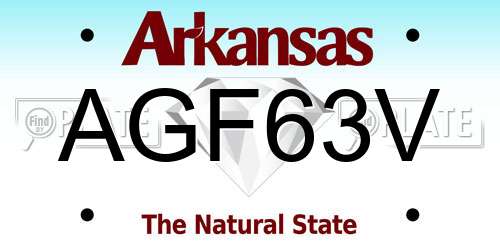 AGF63V Arkansas License Plate