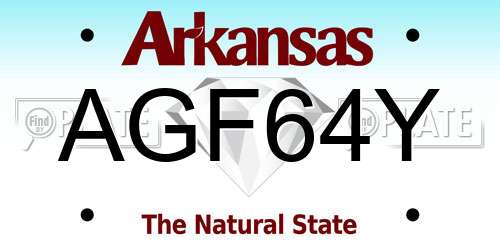 AGF64Y Arkansas License Plate