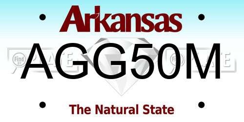 AGG50M Arkansas License Plate