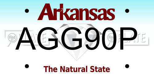 AGG90P Arkansas License Plate