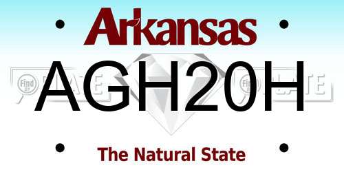 AGH20H Arkansas License Plate