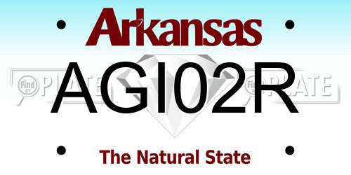 AGI02R Arkansas License Plate