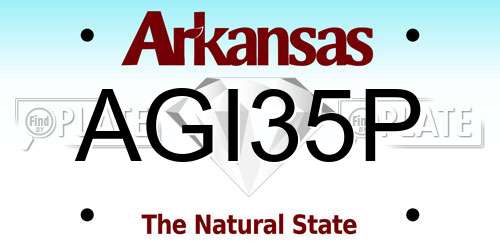 AGI35P Arkansas License Plate