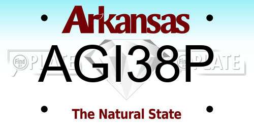 AGI38P Arkansas License Plate