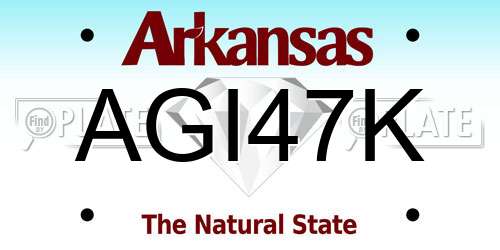 AGI47K Arkansas License Plate