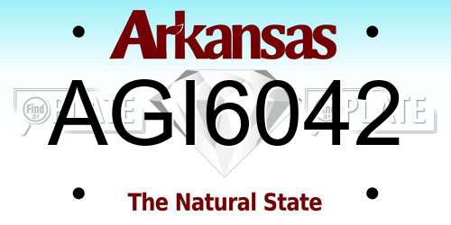 AGI6042 Arkansas License Plate