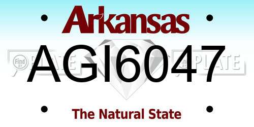 AGI6047 Arkansas License Plate