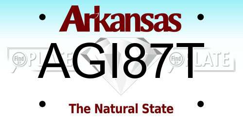 AGI87T Arkansas License Plate