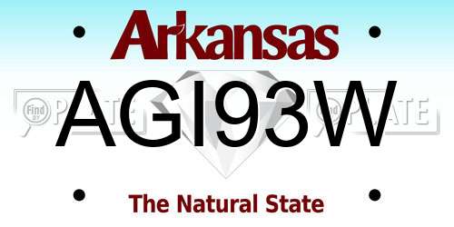 AGI93W Arkansas License Plate