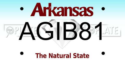 AGIB81 Arkansas License Plate