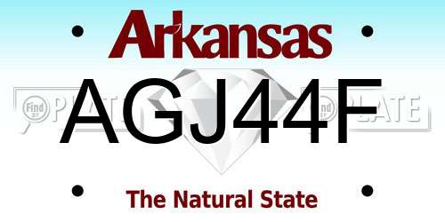 AGJ44F Arkansas License Plate