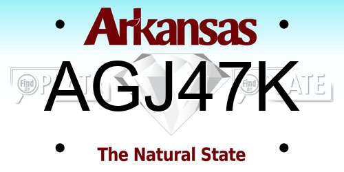 AGJ47K Arkansas License Plate