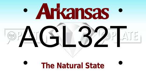 AGL32T Arkansas License Plate