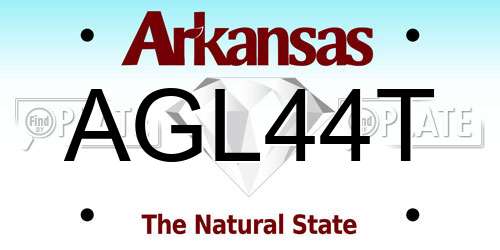 AGL44T Arkansas License Plate