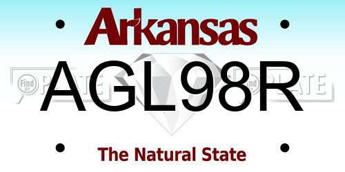 AGL98R Arkansas License Plate