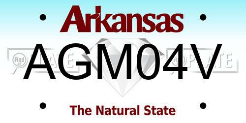 AGM04V Arkansas License Plate
