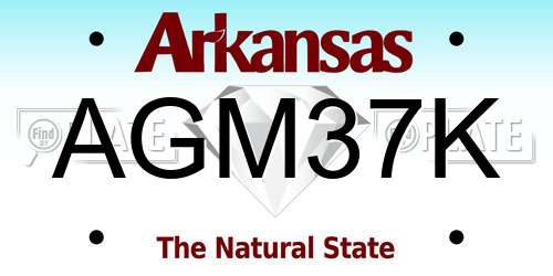 AGM37K Arkansas License Plate