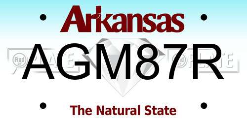 AGM87R Arkansas License Plate