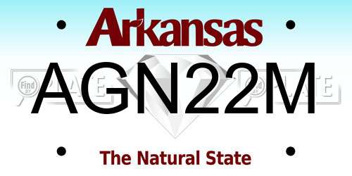AGN22M Arkansas License Plate