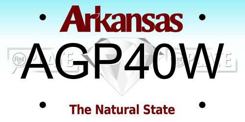 AGP40W Arkansas License Plate