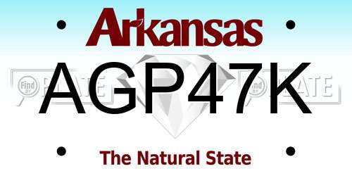 AGP47K Arkansas License Plate
