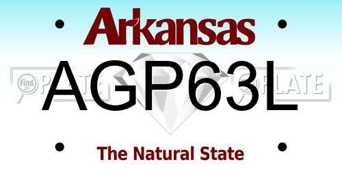 AGP63L Arkansas License Plate