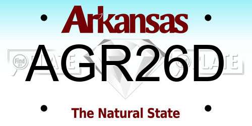 AGR26D Arkansas License Plate