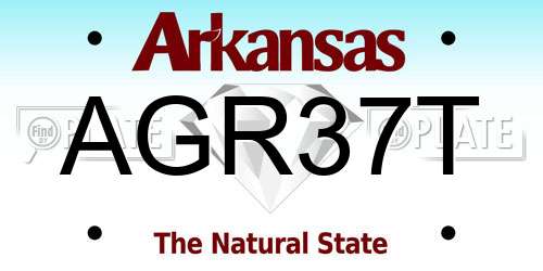 AGR37T Arkansas License Plate