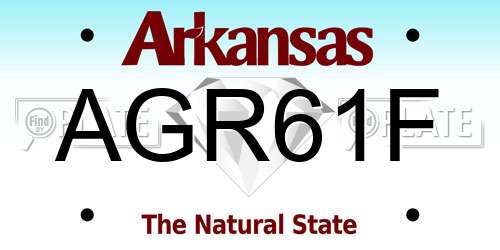 AGR61F Arkansas License Plate