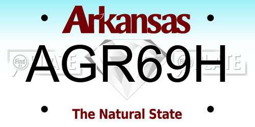 AGR69H Arkansas License Plate