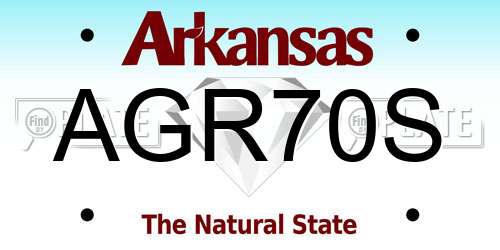 AGR70S Arkansas License Plate