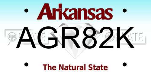 AGR82K Arkansas License Plate
