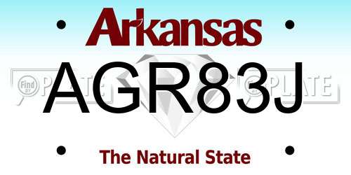 AGR83J Arkansas License Plate