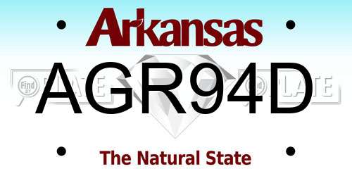 AGR94D Arkansas License Plate
