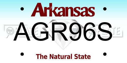 AGR96S Arkansas License Plate