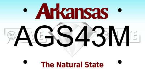 AGS43M Arkansas License Plate