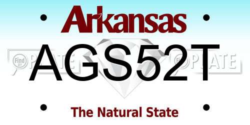 AGS52T Arkansas License Plate